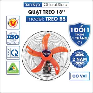 Quạt Treo Tường Công Nghiệp B5 2 Dây Sankyo - Động Cơ Motor Dây Đồng - Cỡ Lớn 18 Inch
