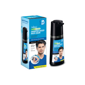 Nisha Hair Dye Shampoo – 5 Min Permanent Hair Color Pewarna Rambut 100% Grey Coverage Men & Women Black / Brown Certified Wudu Friendly Original Natural Formula 180ml