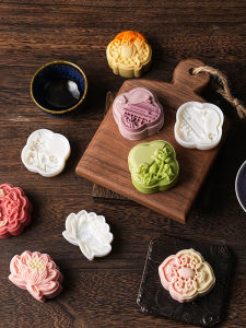 Hand Press Style Mooncake Mold Baking Tools Ice Skin Green Bean Cake Chinese Traditional Kitchen Cooking Utensils Home Use