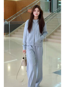 YUEZHONGWEI | Sporty Hoodie Wide Leg Pants Set