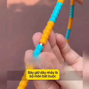 Dây nhảy hạt mềm đốt tre cao cấp PVC đàn hồi tốt chống rối dây tay cầm chống trượt bền đẹp DN-TS13