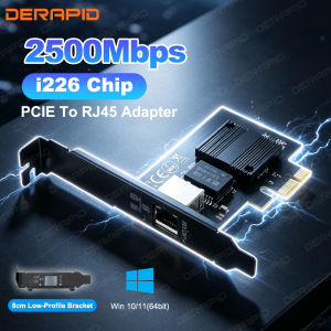 2500Mbps PCIe to RJ45 For Intel I226 Network Card Gigabit Ethernet 100/1000/2500Mbps High Speed LAN for Desktop PC Win10/11