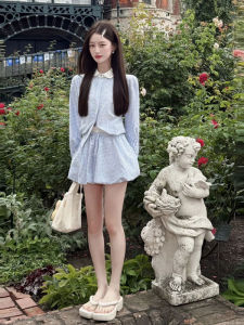 Korean Style Floral Print Half Skirt And Shirt Two Piece Set Casual Wear Cotton Material Wear Resistant And Anti-Wrinkle