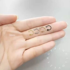 (C1) Stainless steel helix Tragus earring C type thin rod earrings female diamond zircon thread screw U nosering