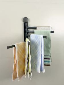 towel shelf Suction Rotating Drill-Free Folding Corner Towel Rack