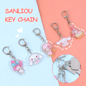 【♡Lovely girls house♡】Sanrio Double-sided Acrylic Keychain Cute Girl Bag Hanging Keychain Korean Key Holder DIY Accessories