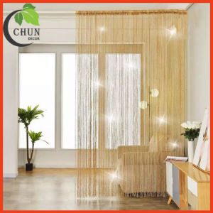 Rèm Cửa Sợi Dù 1mx2m 3mx3m Đan Kim Tuyến Lấp Lánh Tuyệt Đẹp Trang Trí Nhà Cửa Spa Cửa Hàng Quán Cafe