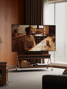 DONGMU | Movable Wooden Storage TV Stand with Wheels