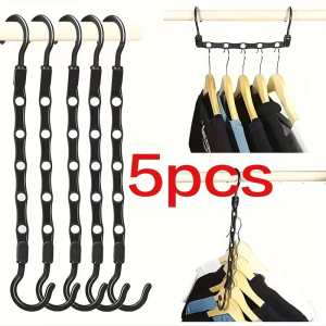 Móc Treo Quần Áo Đa Năng 5 Lỗ Tiết Kiệm Không Gian Chất Liệu Nhựa Bề Mặt Bóng Dụng Cụ Sắp Xếp Tủ Quần Áo Vật Dụng Cần Thiết Cho Phòng Ký Túc Xá Phù Hợp Với Quần Áo Cỡ Lớn