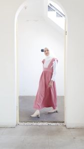 MIB Style-Deolinda Dress Gamis Simpel Elegan Cringkel Airflow Mix Brokat Gaun Remaja