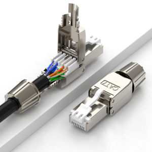 HOOLNX Tool-Free RJ45 Connector Tool-Free for Installation Cable CAT8 CAT7 CAT6A Network Plug Tool-Free Field Assembly Shielded Modular Plug