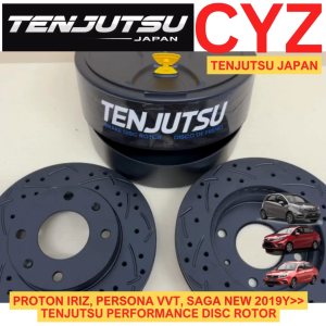(1 PAIR) Tenjutsu Japan Proton Iriz Persona VVT Saga NEW 2019Y>> Front Sport Disc Rotor Slotted Drille From Japan
