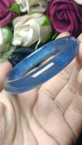 Premium Grade Aquamarine bangle 53mm 高货魔鬼蓝海蓝宝手镯 53mm