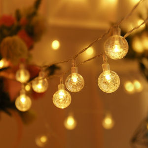 Battery Fairy Lights LED Bubble Ball String Lights Golden Glow for Wedding Holidays Room Decorations