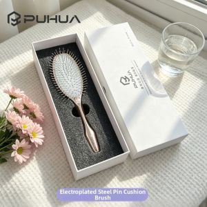 PUHUA | Metal Teeth Cushion Bristle Brush For Tangle Free Long Smooth Hair