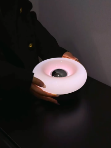 Nordic Donut Glass Table Lamp Modern Bauhaus Touch Switch Rechargeable Desk Lamp Bedroom Night Light