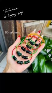 vòng tay tì hưu ngọc cẩm thạch tự nhiên mix đồng điếu ngọc cẩm thạch tự nhiên vip vòng tay đá phong thủy trang sức thiết kế đủ hóa đơn thẻ bảo hành