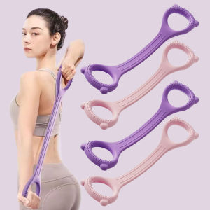 ยางยืดออกกำลังยางยืดสายรัดออกกำลังกายใหม่2ชิ้นเชือกโยคะพร้อมที่จับสวยอุปกรณ์ขยายหน้าอกกระชับรูปร่างหลังสวย18ปอนด์อุปกรณ์ออกกำลังกายที่บ้านของผู้หญิง