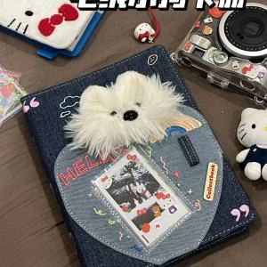 New Plush Doggie Denim Card Album A5 Quadriplegic Loose Leaf Instant Print Mini Card DIY Storage Photo Album for Best Friend