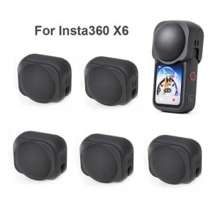 Silicone Lens Cap for Insta360 X6 Anti-scratch Lens Cover Case Anti-lost Rope Strap for Insta 360 X6 Action Camera Accessories