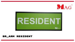 MAG Resident Signboard PPC Board and Waterproof Sticker Barrier Gate Arm 37x15cm for MAG Barrier Gate BR_ARM RESIDENT