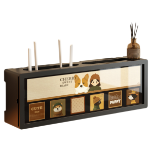 Meisda Router Storage Box Middle Ancient Style Wire Concealment Device Wood Material Living Room Organization Tool