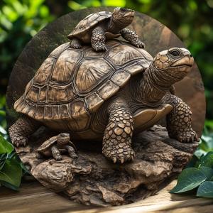 2D Vintage Turtle Wall Wooden Disc Decoration Indoor Outdoor Round Bars Kitchen Cafe Home Office Party Decoration Creative Gift
