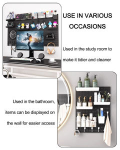 GooBoo DIY Pegboard Simple Shoe Cabinet Bathroom Shoe Drying RackWall Hanging Board For Storage With Installation Kit