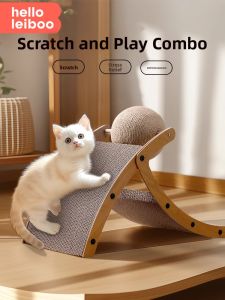 HELLOLEIBOO | Durable Debris-Free Cat Scratching Post Three-in-One Functionality