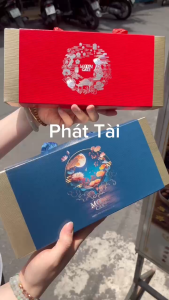 Hộp Bánh Trung Thu Phát Tài Thành Long - Hộp 2 bánh mix vị Mặn - Ngọt - Bánh Lớn 270g 2 Trứng