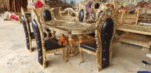 KURSI MAKAN EROPA KAYU JATI FINISHING UKIR MEWAH ANTIK KLASIK MEJA DEKORASI INTERIOR RUANG TATANING FURNITURES JEPARA