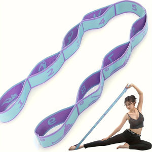 8/12 Loop Numbered Resistance Bands with Guide Purple Blue Pink Elastic Straps for Yoga Pilates Home Gym Pull-Up Training Band