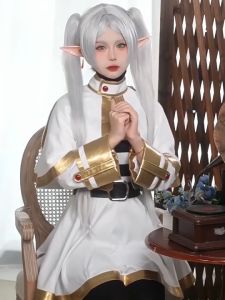 Anime Frieren Beyond Journeys End Frieren Cosplay Costume For kids girl Women Dress Ears Earrings Full set Frieren Wig Halloween costume