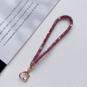 Glitter Rhinestone Phone Lanyard Phone Crystal Wrist Straps Keychain Hanging Anti-lost Rope Bling Bling Hanging Cord