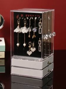 Acrylic Drawer Earring Jewelry Display Holder Cosmetics Storage Box Container