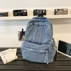 Túi Đeo Vai Vải Denim Dung Tích Lớn Phong Cách Hàn Quốc Cổ Điển Dành Cho Nam Và Nữ Đi Làm Đi Chơi Du Lịch Học Sinh Trung Học