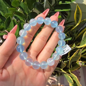 Q2124 Vòng đá Aquamarine size hạt lớn 11li cho Thủy và Mộc - Phong Thuỷ TUDO P