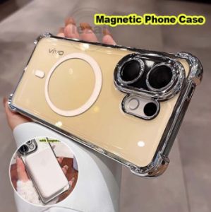 เคส Vivo V60 Lite V 60 V50 Lite 5G V40 Pro V40 Lite เคสป้องกันการกระแทกโปร่งใสชัดเจนนิ่มแม่เหล็กฝาหลัง