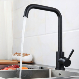 Rotatable Black 304 Stainless Steel Kitchen Faucet