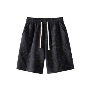 CHENMU | American Style Dyed Ripped Color Block Sport Shorts Male