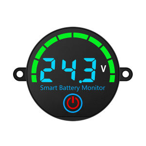 ตัววัดระดับการชาร์จแบตเตอรี่แบบกรด 3S-14S DC7-55V โวลต์มิเตอร์แบตเตอรี่ลิเธียม ตัววัดความจุการชาร์จอเนกประสงค์ หน้าปัดวัดแรงดันไฟฟ้าทรงกลม