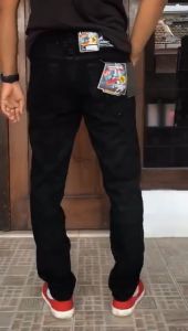 Celana Jeans Standard Reguler Pria Warna Hitam Navy Biru Tua Dongker Stone Stun Laki2 Cowok Dewasa / Standart / Standar / Jins / Jean Lurus / Polos / Bapak Bapak / Murah / Model Terbaru