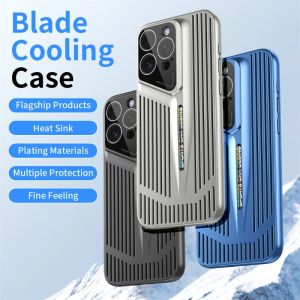 🚚【24-hour shipping+Free Delivery+COD 】Blade Cooling Hollow Heat Dissipation Phone Cases For iPhone 15 14 13 12 16 Pro Max Plus Case Lens Protection Ultra Thin Cover