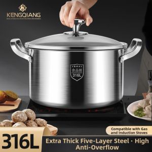 RONGCHUAN | Multi-use Stainless Steel Soup Pot Food Grade Thickened