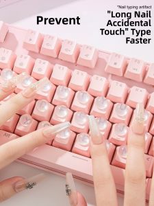 FENKAN | Long Nails Friendly Keyboard Sticker Protective Nail Decor Sheet for Desktop