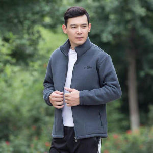 Thickened Fleece Mens Jacket Autumn Winter Loose Fit Dad Style Coat Warm Fluffy Outerwear Business Casual Fashion City Wear