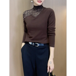 QINGNAER | Lace Hollow-out T-shirt