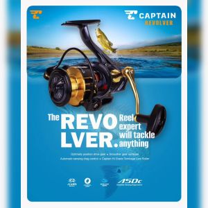 Reel Pancing CAPTAIN REVOLVER 1000 - 6000 (6+1 Seal Bearing) Power Handle Murah - Toms Fishing