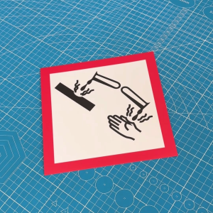 GHS Corrosive Sticker Safety Label | Acid Alkali Chemical Hazard Warning Sign | Workplace Compliance PPE