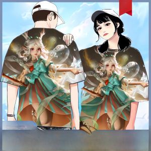 King Glory Short Sleeve Yao Meet Shenlu High Street T-Shirt Spring and Summer Clothing Fashion Clothes Youthful Campus Student Cos